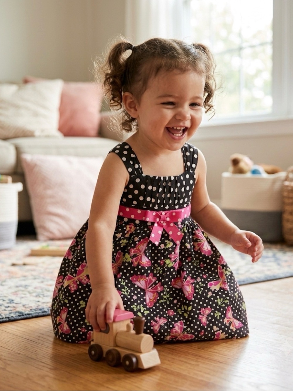 Jessica Ann (18M)NWT black & pink butterfly 2 piece dress
